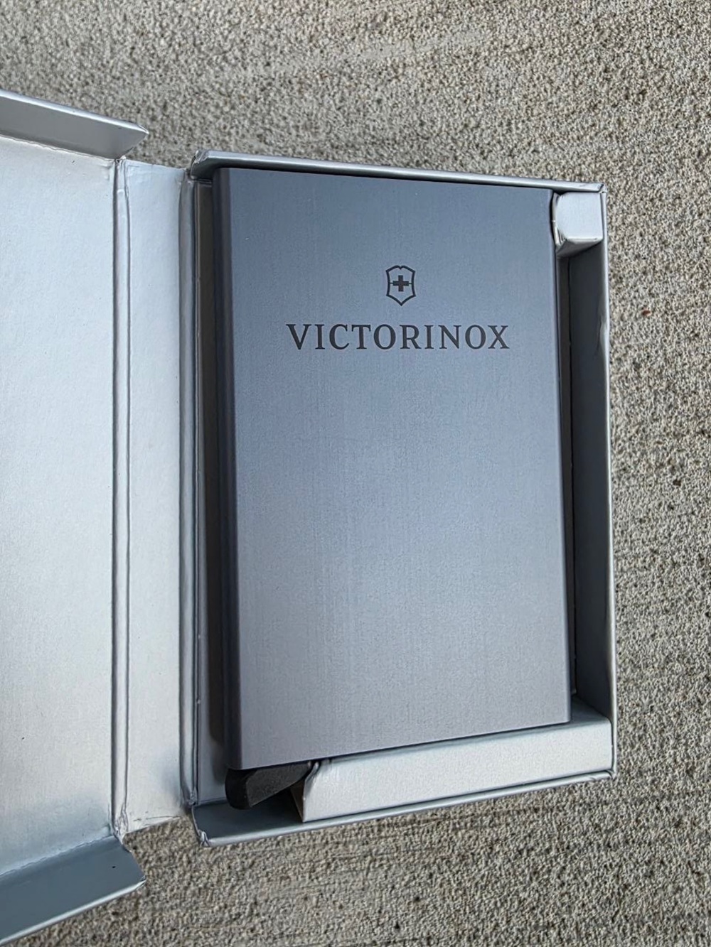Victorinox Secrid Cardprotector Wallet Open Box RFID Aluminum Card Holder Black